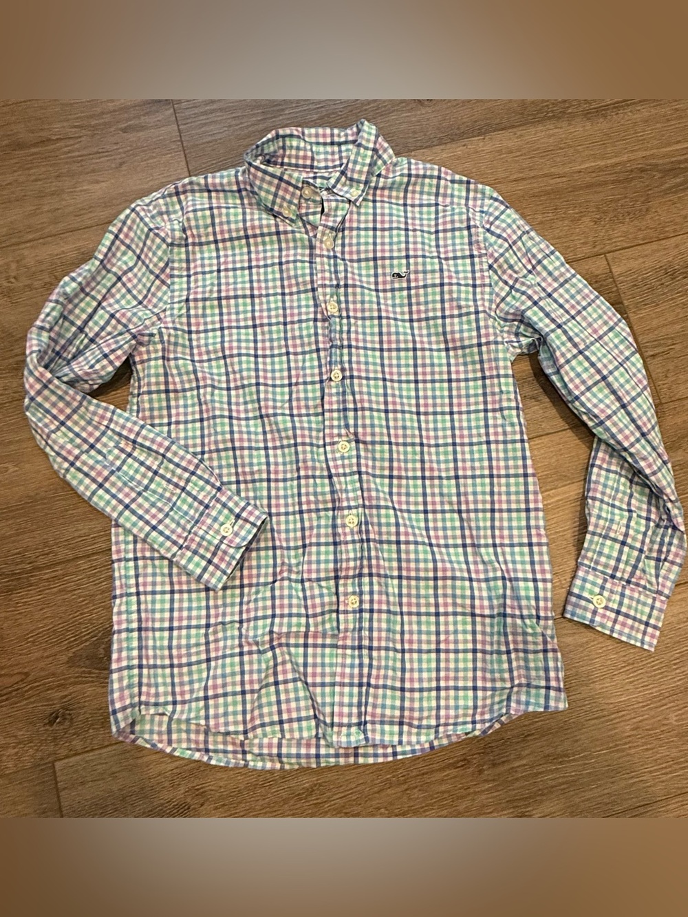 Vineyard Vines Pastel Plaid Button-Down Shirt - Green Blue Pink White